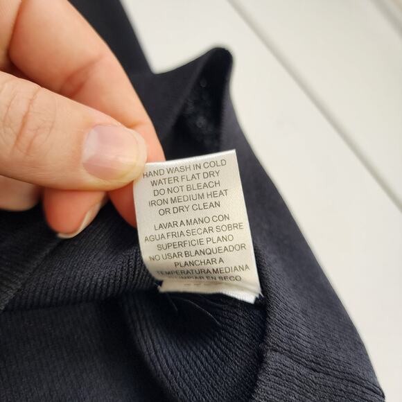 Joseph A Womens Vintage Ribbed Square Neck Tank Top Size Medium Black Stretch - Picture 7 of 8